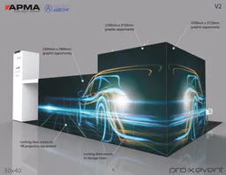 30x40 Island booth design by Pro-X Exhibits